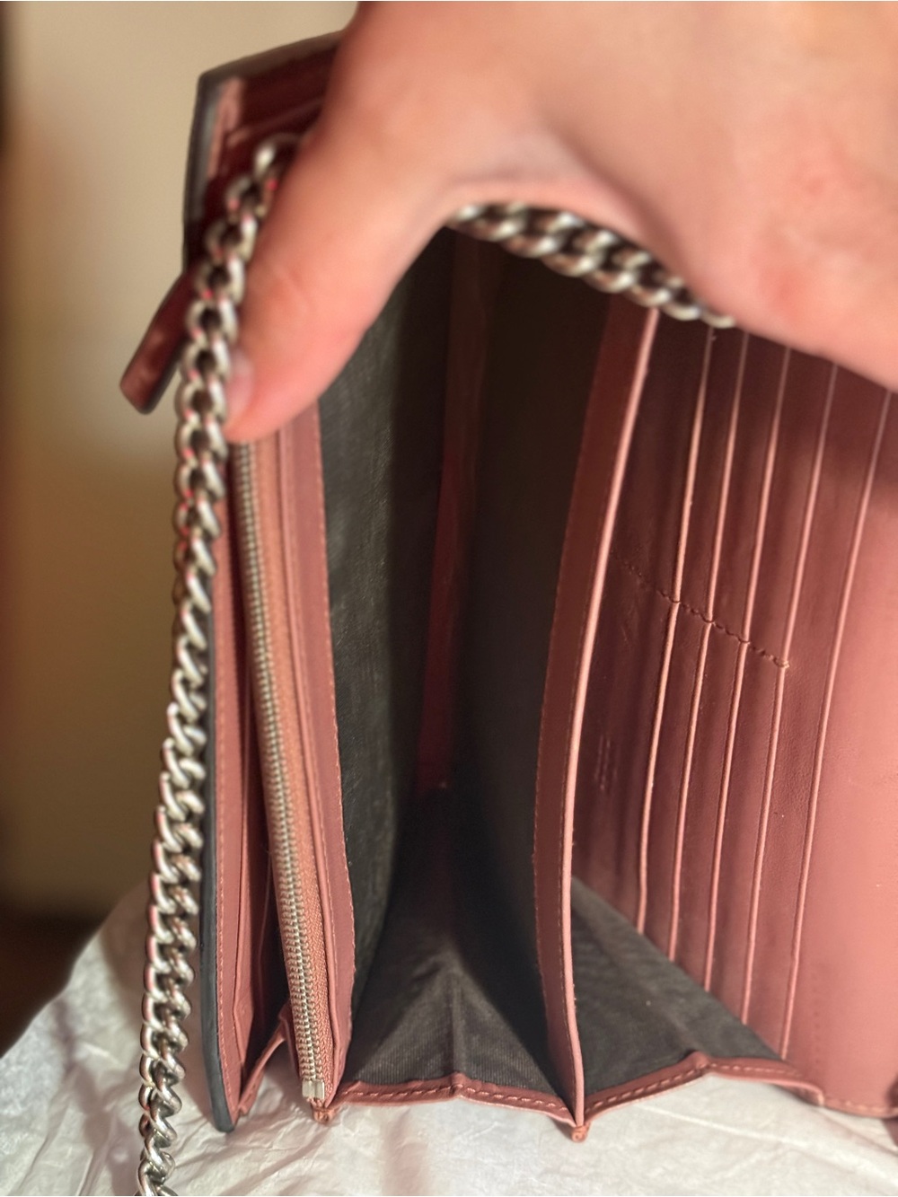 Like-New GUCCI Dionysus GG Blooms Wallet On Chain Bag - Picture 9 of 16